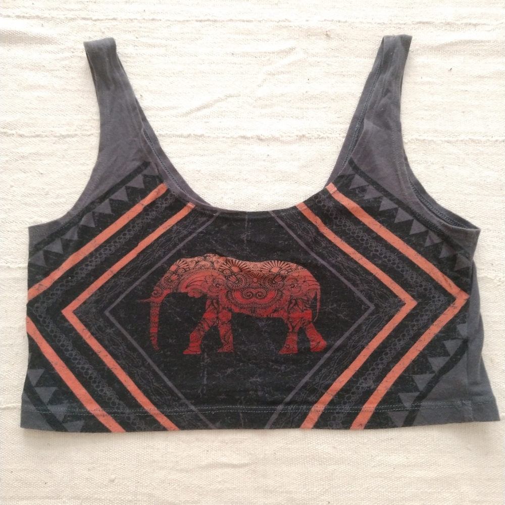 Faded gray elephant crop top.